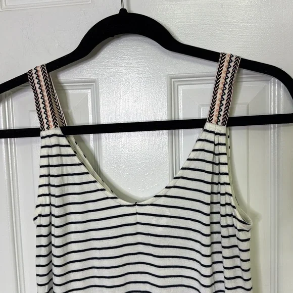 Max Studio Black and White Striped Sleeveless Tank Top - Picture 3 of 7